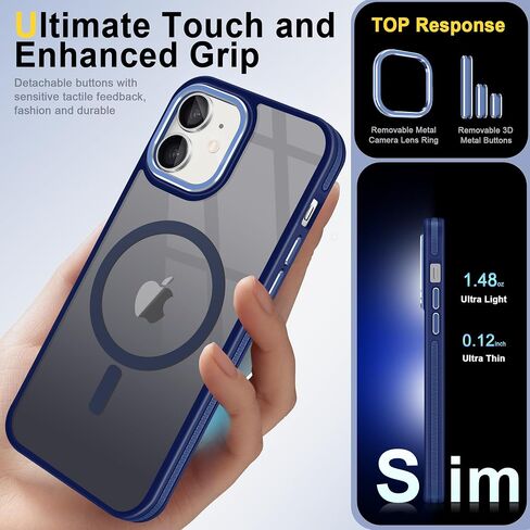 Fingic Magnetic for iPhone 11 Case[Compatible with Magsafe] 15FT Drop Tested Hard Back Soft TPU Edge Antiscratch Protective Slim Translucent Matte Case for iPhone 11 Case,6.1 Inch,2019,Black Titanium in Saudi Arabia