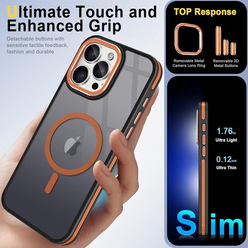 Fingic Magnetic for iPhone 11 Case[Compatible with Magsafe] 15FT Drop Tested Hard Back Soft TPU Edge Antiscratch Protective Slim Translucent Matte Case for iPhone 11 Case,6.1 Inch,2019,Black Titanium in Saudi Arabia