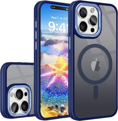 Fingic Magnetic for iPhone 11 Case[Compatible with Magsafe] 15FT Drop Tested Hard Back Soft TPU Edge Antiscratch Protective Slim Translucent Matte Case for iPhone 11 Case,6.1 Inch,2019,Black Titanium in Saudi Arabia