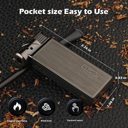 Adjustable Soft Flame Lighters, Open Flame Refillable Butane Lighter, Retro Metal Cool Gas Lighter, Unique Gift for Men Women for Candle Grill Fireplace (without Butane) (Gold) in Saudi Arabia