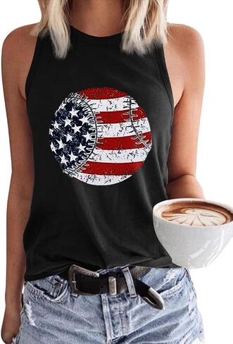 American Flag Patriotic Tank Tops for Women 4th of July Shirt USA Flag Stars Stripes Graphic Tank Tops Summer Tee in Saudi Arabia
