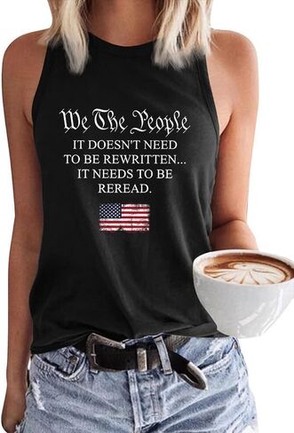 American Flag Patriotic Tank Tops for Women 4th of July Shirt USA Flag Stars Stripes Graphic Tank Tops Summer Tee in Saudi Arabia