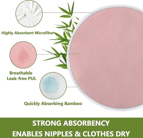 Reusable Nursing Pads 12 Pack,Washable Breast Pads Breastfeeding Essentials,Derived from Bamboo fibers,Newborn Necessities for Baby,Postpartum Essentials for Mom,Super Soft & Absorbent in Saudi Arabia