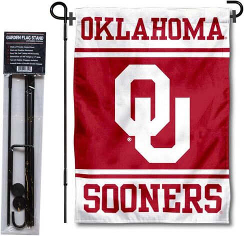 Oklahoma Sooners Garden Flag with Stand Holder in Saudi Arabia