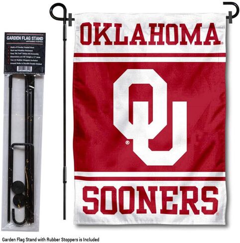 Oklahoma Sooners Garden Flag with Stand Holder in Saudi Arabia