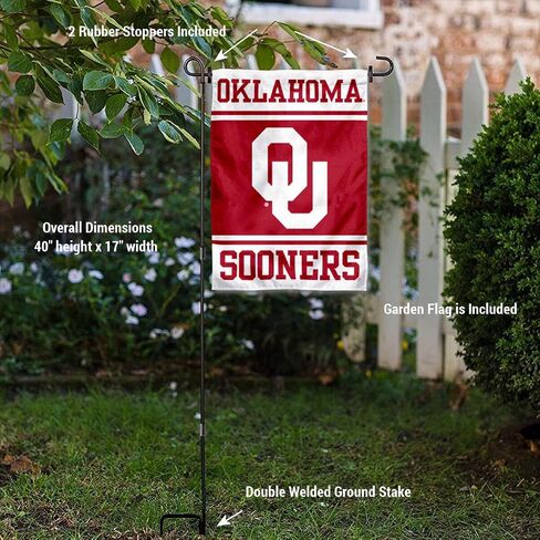 Oklahoma Sooners Garden Flag with Stand Holder in Saudi Arabia