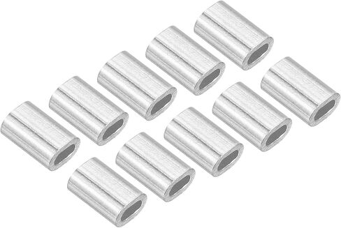 100 Pack Aluminum Crimping Loop Sleeve Oval - 0.8mm Wire Rope Fastener Apply for Garden Fence (5mm) in Saudi Arabia