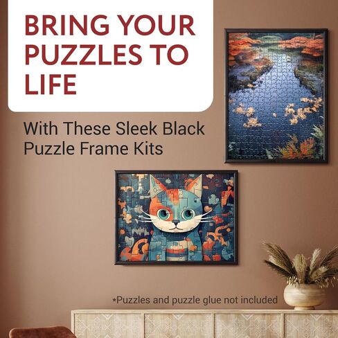 IMPRESA [2 Pack] Puzzle Frame Kit to Display Your Puzzles - Easy to Assemble Frames for Puzzles - Puzzle Mounting Kit withBlack Jigsaw Puzzle Frames & Screws - Puzzle Picture Frames - 20x27 in Saudi Arabia