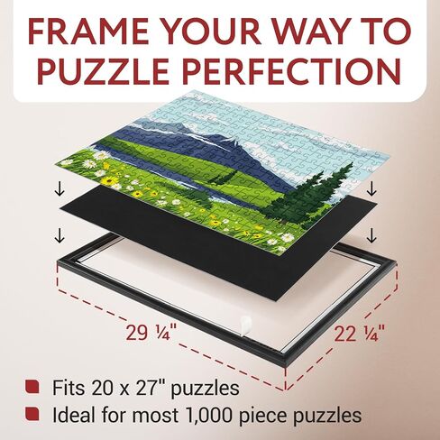IMPRESA [2 Pack] Puzzle Frame Kit to Display Your Puzzles - Easy to Assemble Frames for Puzzles - Puzzle Mounting Kit withBlack Jigsaw Puzzle Frames & Screws - Puzzle Picture Frames - 20x27 in Saudi Arabia