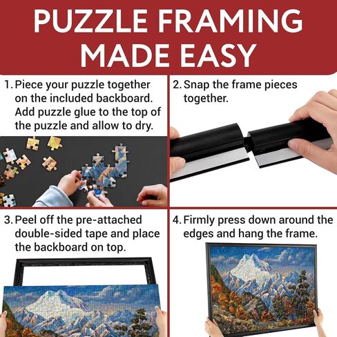 IMPRESA [2 Pack] Puzzle Frame Kit to Display Your Puzzles - Easy to Assemble Frames for Puzzles - Puzzle Mounting Kit withBlack Jigsaw Puzzle Frames & Screws - Puzzle Picture Frames - 20x27 in Saudi Arabia