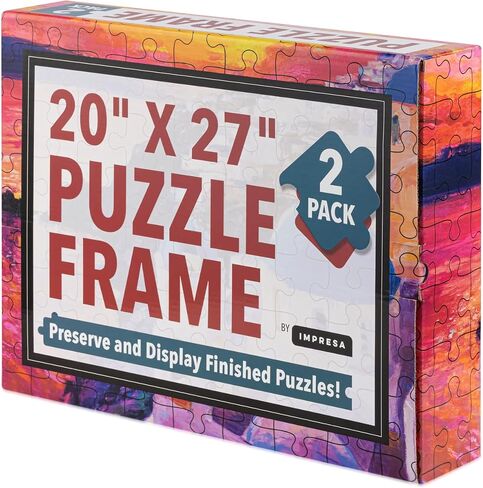 IMPRESA [2 Pack] Puzzle Frame Kit to Display Your Puzzles - Easy to Assemble Frames for Puzzles - Puzzle Mounting Kit withBlack Jigsaw Puzzle Frames & Screws - Puzzle Picture Frames - 20x27 in Saudi Arabia