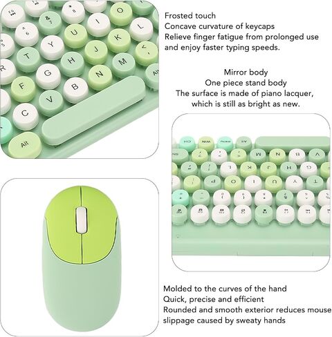 Tangxi Keyboard and Mouse Combo, Retro Colorful Round Keycap 86 Keys Keyboard with 2.4G Mouse, Ergonomic Design for PC Laptop Computer (Blue) in Saudi Arabia