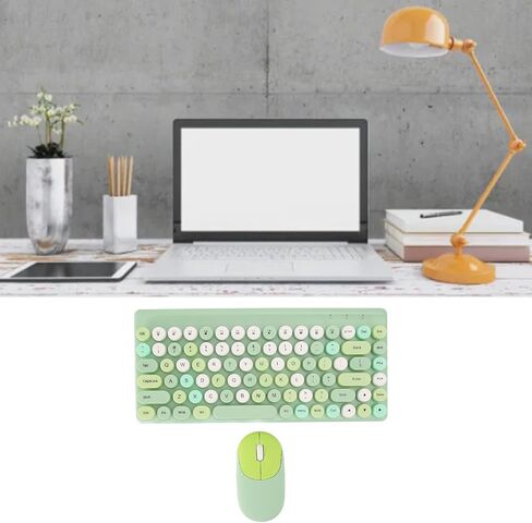 Tangxi Keyboard and Mouse Combo, Retro Colorful Round Keycap 86 Keys Keyboard with 2.4G Mouse, Ergonomic Design for PC Laptop Computer (Blue) in Saudi Arabia