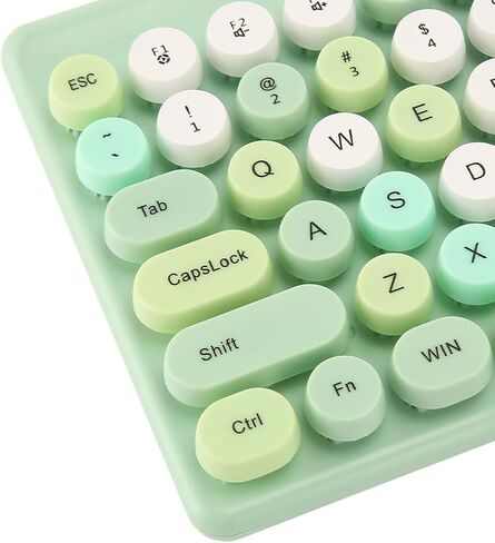 Tangxi Keyboard and Mouse Combo, Retro Colorful Round Keycap 86 Keys Keyboard with 2.4G Mouse, Ergonomic Design for PC Laptop Computer (Blue) in Saudi Arabia
