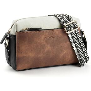 BOSTANTEN Leather Wallets budle Small Crpssbody bags fo women Brown with Black in Saudi Arabia