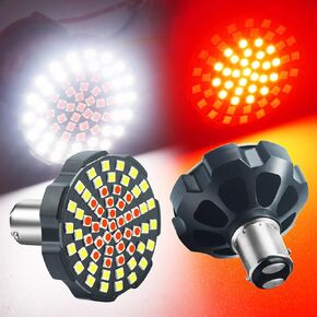 2pcs 1156 LED Rear Turn Signal Lights White,Super Bright 60LEDs 2'' 1156 Motorcycle LED Kits for Motorcycle S oftail Bullet Styled B linker Lamp. (156/BA15S White)