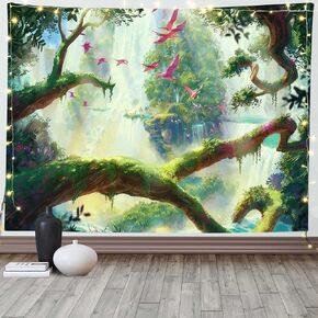 OSUNBD Punk Game Tapestry Fantasy Cityscape Blacklight Tapestries UV Reactive Japanese Anime Light Night City 80"x60"Futuristic Skyscraper City Tapestry Room Decor for Living Room Bedroom