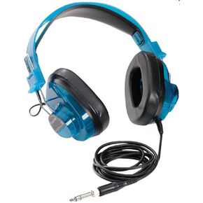 سماعات رأس كاليفون 2924AVP-BL الفاخرة أحادية الأذن، لون التوت الأزرق، عصابة رأس قابلة للتعديل تناسب الطلاب، سلك متصل بشكل دائم، قابس 1/4 بوصة يتصل بمشغلات الوسائط شائعة الاستخدام in Kuwait