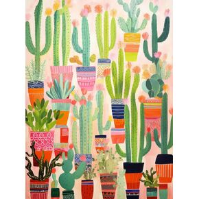 Cross & Glory Exclusive: 'Botanical Brushstrokes - A Cacti Tapestry' 1000-Piece Plant Jigsaw Puzzle, Eco-Friendly Artistic Challenge with Vibrant Satin Finish