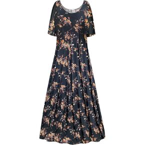 فستان نسائي للحفلات بمقاس كبير للخريف والحنين إلى الماضي مزين بالزهور على شكل أميرة in Kuwait