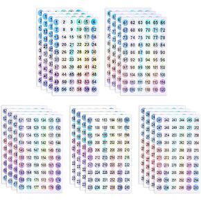 simarro 20 Sheets Number Stickers (Numbers 1-300), Self Adhesive Label Laser Stickers Waterproof Round Number Labels for Office Supplies, Organizing Nail Polish Bottles