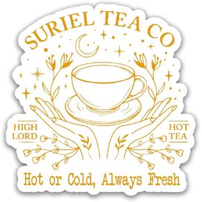 (3pcs) Suriel Tea Hot or Cold Always Fresh Sticker, Dark Romance Sticker, antasy Book Stickers, Bookish Sticker, Kindle Stickers, Water Assistant Die-Cut Vinyl Stickers for Laptop, Phone,