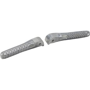 AlveyTech Silver Footrest Pegs - For the Coleman BT200X, CT100U, CT200U Trail, & CT200U-EX, CT200U-EXR, 196cc 6.5 Hp Mini Bike Kit, Motorcycle, E-Scooter, Dirt Pit Bikes, Foot Rest Pegs Bracket Set