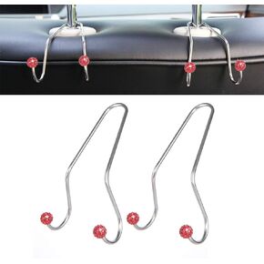 Bling Car Seat Hooks, Rhinestone Universal Organizer Hooks Car Headrest Hangers Hooks, Bag Organizers Rack and Hanger, Strong and Durable Auto Backseat Storage Hooks (A-Black)