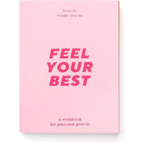 Ban.do Wellness Workbook, Guided Journal with Over 280 Pages, Mindfulness Journal Includes Sections on Goals/Exploration/Action/Relaxation and Daily Check-ins, Feel Your Best (Pink)