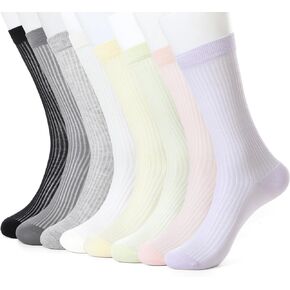 8 Pairs Women’s Thin Cotton Mid socks,Casual Cute Ankle Socks,Summer Breathable Dress Socks For Girls