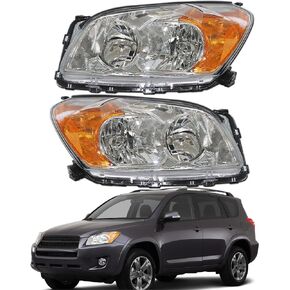 munirater Halogen Headlights Assembly Repalcement for 2009 2010 2011 2012 RAV4 Driver and Passenger Side