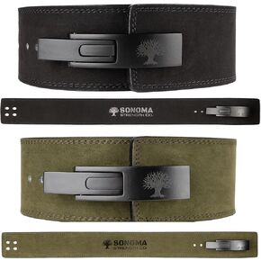 Powerlifting Lever Belt with 10mm Thick Leather, 4" Profile, Steel Lever Buckle - Back Support for Strength Training, Strongman, Fitness - Lever Weight Lifting Belt for Men and Women