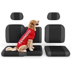 KEMIMOTO UTV Seat Cover Set for 60/40 Split Back Seat Compatible with Polaris Ranger XP 1000/ Ranger 1000 2017-2021, Split Bench Seat Covers Upgraded w/Headrest Cover (Crew Fits Front Seat Only)