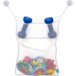 Bath Toy Organisers - Large Size Storage Net Bags for Baby Bathtub Toys - Set of 2-4 Ultra Strong Suction Cups - Bathroom & Shower Caddy Holder - Multi-Use for Kids Toddlers