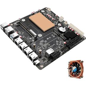6-Bay NAS Mini-ITX Motherboard 4X 2.5GB LAN Ports with N100 Quad-core Processor, 6X SATA3.0 6Gb/s, 1x DDR5, 2X M.2 NVMe 2280, Dual 4K Display, 6X USB