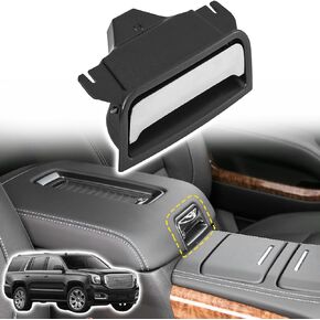مزلاج غطاء مسند ذراع وحدة التحكم المركزية مناسب لسيارة Chevy Suburban Silverado Tahoe GMC Sierra Yukon 2014-2020، قفل غطاء مسند ذراع وحدة التحكم المركزية، 22861304 22792217، غطاء فضي مطلي بالكروم