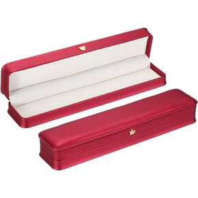 PATIKIL Velvet Necklace Box, 2 Pack Long Chain Box Vintage Jewelry Holder for Wedding Engagement Proposal Ceremony Anniversary Style 4, Red