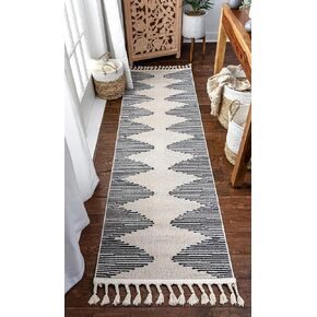 Well Woven Loop-De-Loop Zipped Tribal Aztec Geometric Ivory Kilim-Style 2'3" x 7'3" Runner Rug