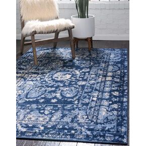 Unique Loom La Jolla Collection Contemporary, Abstract, Vintage, Border Area Rug, 2 ft x 6 ft, Gray/Silver