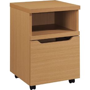 OSP Home Furnishings Denmark Rolling File Cart and Printer Stand with Lockdowel Fastening System, Natural