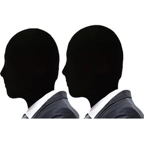 2PCS Halloween Costume Hood Mask Full Face Mask Masquerade Mask Faceless Mardi Gras Skin Masks Halloween Spandex Elastic Black Breathable Blindfold Festival Party Cosplay Costume Hood Headgear