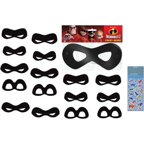 Unique The Incredibles Birthday Party Supplies Favor Bundle Pack includes 16 Party Paper Masks and 1 Dinosaur Sticker Sheet