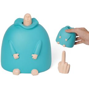 ديكور مكتب مثير للاهتمام بالإصبع الأوسط، ديكور طاولة الإصبع المبتسم، ديكور منزلي فريد وممتع، منحوتة مكتبية (أزرق) in Kuwait