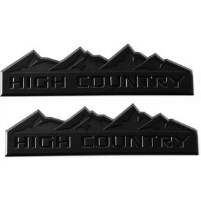 Yoaoo 2Pack Black High Country Emblem Badges Door Tailgate 3D Nameplate Compatible with Silverado 1500 2500Hd Sierra 3500Hd OEM
