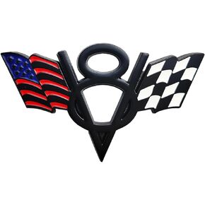 OnlyYou.X USA Flag V8 شعار V8 شارة USA Flag V8 ملصق V8 للبيك اب والسيارة قطعة واحدة من الكروم المعدني