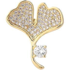 Leaf Brooches Rhinestone Freshwater Pearls Ginkgo Leaves Brooch Pin 18k Gold Plated Leaves Lapel Pins Jewelry Valentine's Day Birthday Gifts for Women Girls