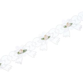 uxcell Butterfly Embroidered Lace Edge Trim Ribbon, 2 Yards Polyester Embroidered Lace Trim Fabric Appliques for Wedding Decor Dress Designing DIY Craft 1.8 Inch Width, White Apricot