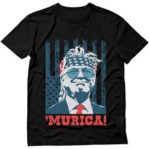 Trump Shirt American Flag Team 'Murica MAGA Memorial Day Patriotic USA Merica Mens 4th of July T-shirts