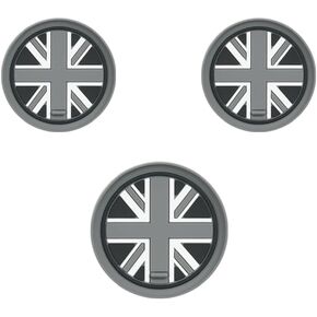Mini R55 R56 R57 Car Cup Coaster, 3PCS Union Jack Car Cup Pad Groove Coaster Auto Non-Slip Mat Pad for Mini Cooper Clubman R55 R56 R57 Countryman (Grey Jack)