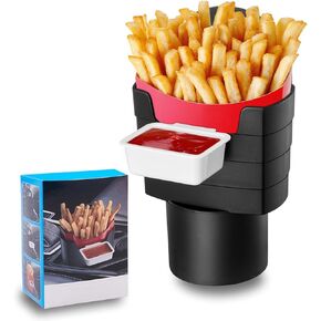 Multifunctional Car Cup Holder Expander with Expandable Food Tray Car Tray Table with Phone Holder Car Travel Accessories for Road Trip